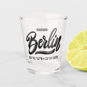 Vaso De Chupito Nombre personalizado coordenadas de Berlín Alemani