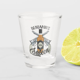 Vaso De Chupito NOMBRE personalizado Cowboy Revolver Gun Whiskey S
