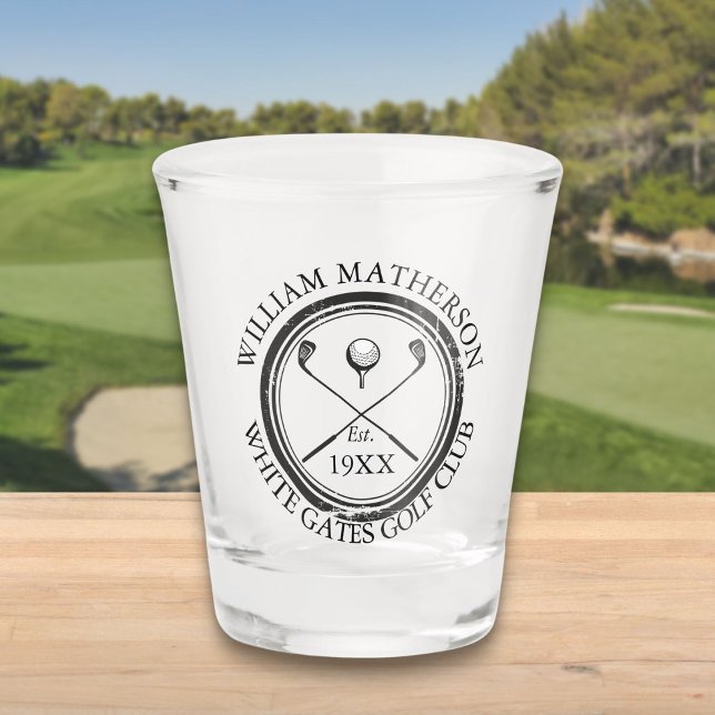 Vaso De Chupito Nombre personalizado del club de golf clásico (Personalized Classic Golf Club Name Shot Glass)