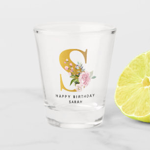 Vaso De Chupito Nombre Personalizado Del Cumpleaños Del Monograma
