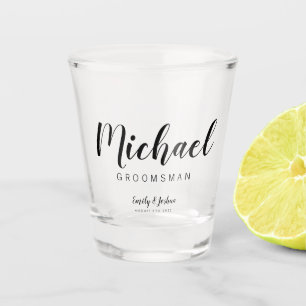 Vaso De Chupito Nombre personalizado GROOMSMAN Vidrio de disparo