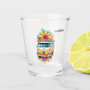 Vaso De Chupito Nombre personalizado Hippie Van