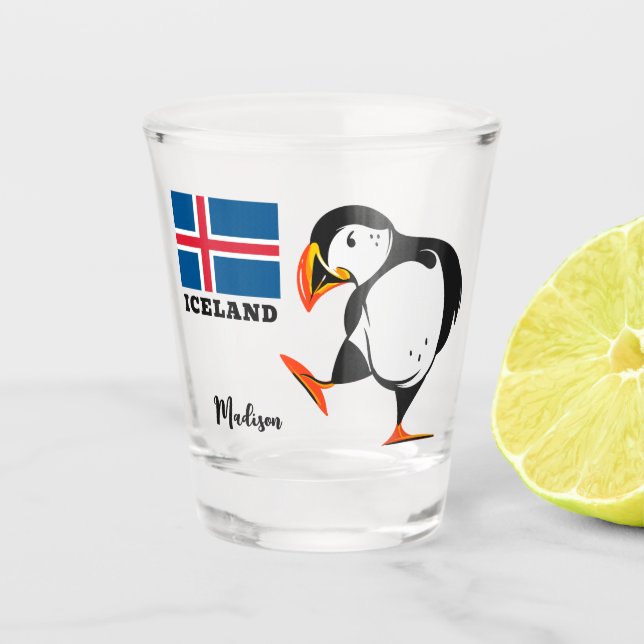 Vaso De Chupito Nombre personalizado Islandia (Anverso)