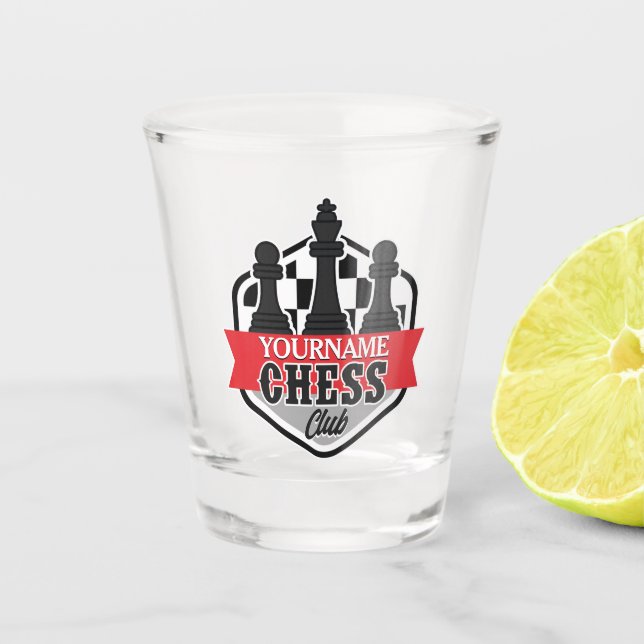 Vaso De Chupito NOMBRE personalizado Jaque mate de ajedrez (Anverso)