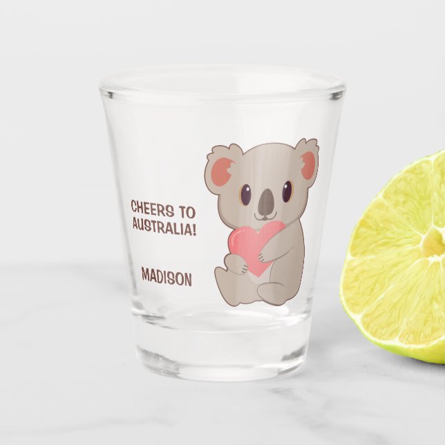 Vaso De Chupito Nombre personalizado Love Koala (Anverso)