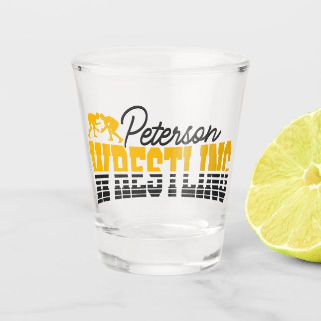 Vaso De Chupito NOMBRE personalizado Lucha contra el equipo de la  (Anverso)