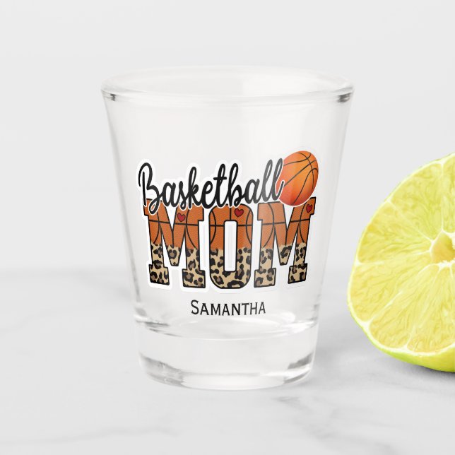 Vaso De Chupito Nombre personalizado Madre de básquetbol | Día de  (Anverso)