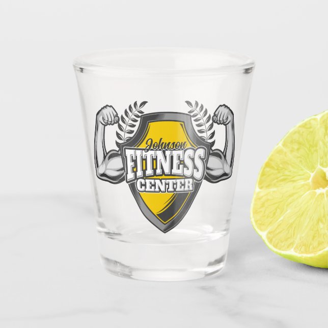 Vaso De Chupito NOMBRE Personalizado Músculo entrenador de fitness (Anverso)