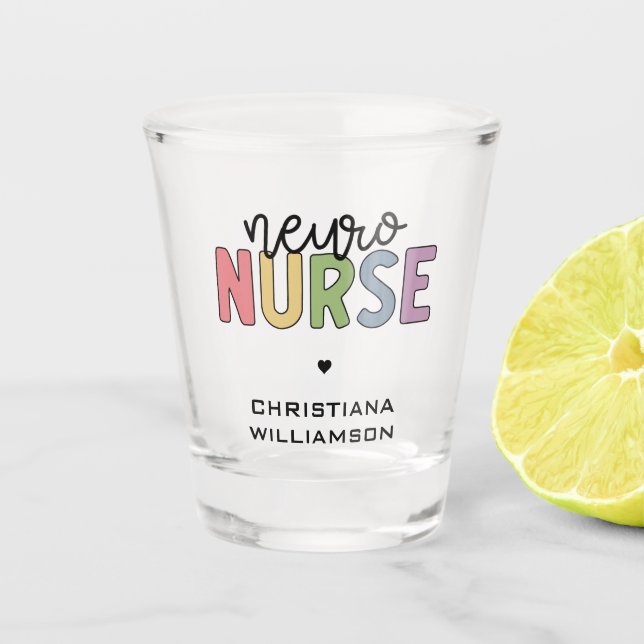 Vaso De Chupito Nombre personalizado Neuro Enfermero Neurociencia  (Anverso)