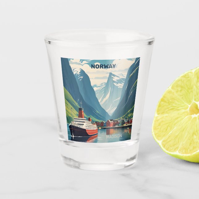Vaso De Chupito Nombre personalizado Noruega (Anverso)