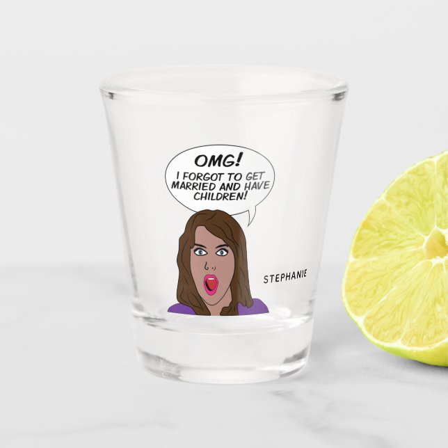 Vaso De Chupito Nombre personalizado RETRO COMICS (Anverso)