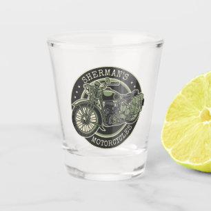Vaso De Chupito NOMBRE personalizado Retro motociclista militar