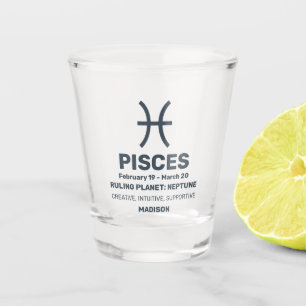Vaso De Chupito Nombre personalizado / Rótulo de texto Zodiaco Pis