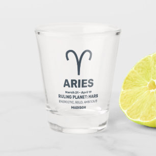 Vaso De Chupito Nombre personalizado / Rótulo Zodiac de texto Arie
