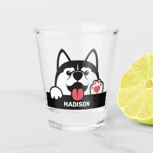 Vaso De Chupito Nombre personalizado Siberian Husky cutto
