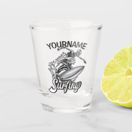 Vaso De Chupito NOMBRE Personalizado Surfista Big Wave Skeleton Su
