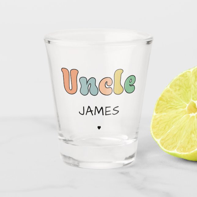 Vaso De Chupito Nombre personalizado tío regalo retro | Tío Person (Anverso)