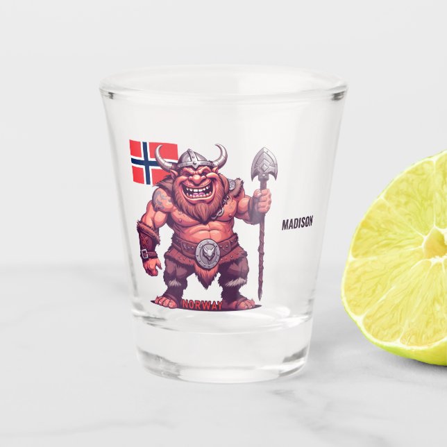 Vaso De Chupito Nombre personalizado Troll noruego (Anverso)