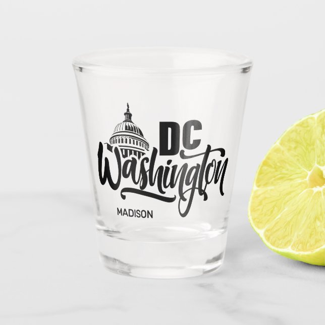 Vaso De Chupito Nombre personalizado Washington DC (Anverso)