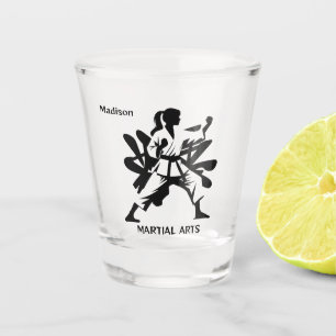 Vaso De Chupito Nombre personalizado y artes marciales de texto