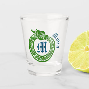 Vaso De Chupito Nombre personalizado y estilo monograma celta urob