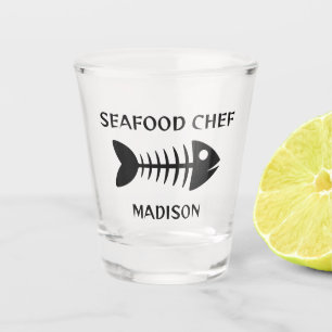 Vaso De Chupito Nombre personalizado y pescado de texto