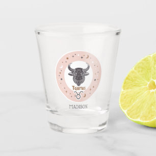 Vaso De Chupito Nombre personalizado Zodiac Rótulo Tauro