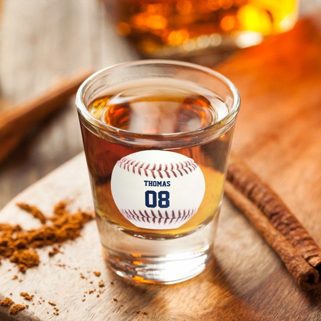 Vaso De Chupito Nombre y número de béisbol personalizados (Subido por el creador)