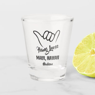 Vaso De Chupito Nombre y ubicación personalizados Shaka