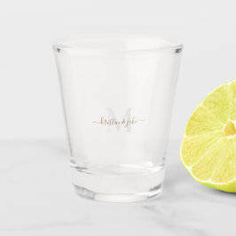Vaso De Chupito Nombres de monogramas y guiones dorados y grises