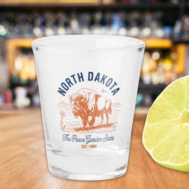 Vaso De Chupito North Dakota The Peace Garden State Bison (Subido por el creador)