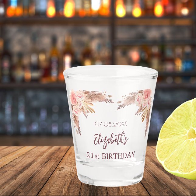 Vaso De Chupito Nótese pampas césped flores rosadas rubíes nombre (Subido por el creador)