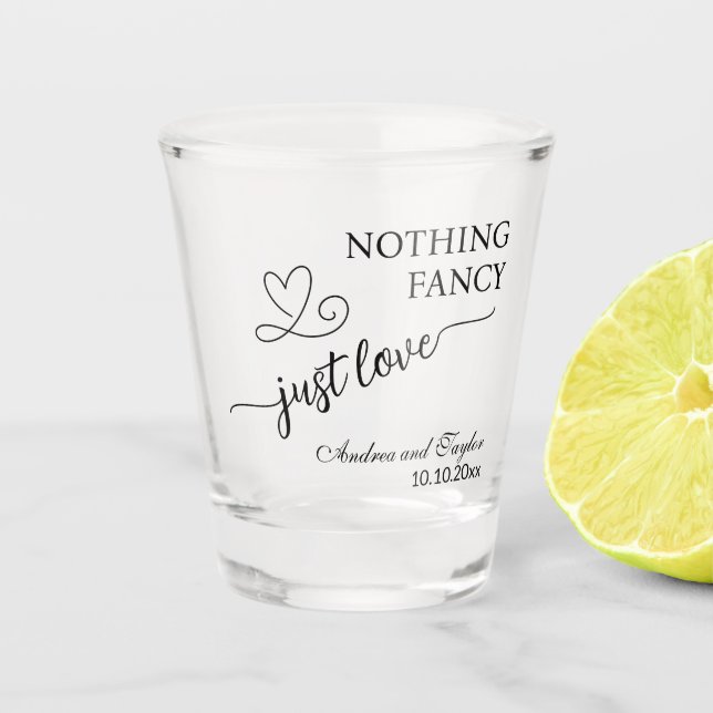Vaso De Chupito Nothing Fancy Just Love Elegant Wedding  (Anverso)