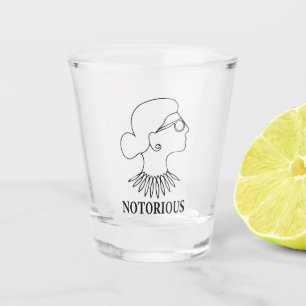 Vaso De Chupito Notorio dibujo de RBG, Ruth Bader Ginsburg