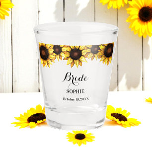 Vaso De Chupito Novia Amarillo Blanco Floral de Boda