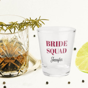 Vaso De Chupito Novia de Boda de Color Rojo Vino Equipo Personaliz