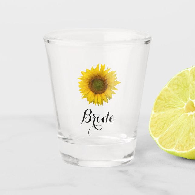Vaso De Chupito Novia de Floral de Boda (Anverso)
