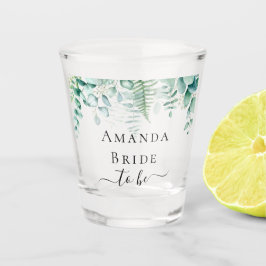 Vaso De Chupito Novia eucalipto verde helechos bosque