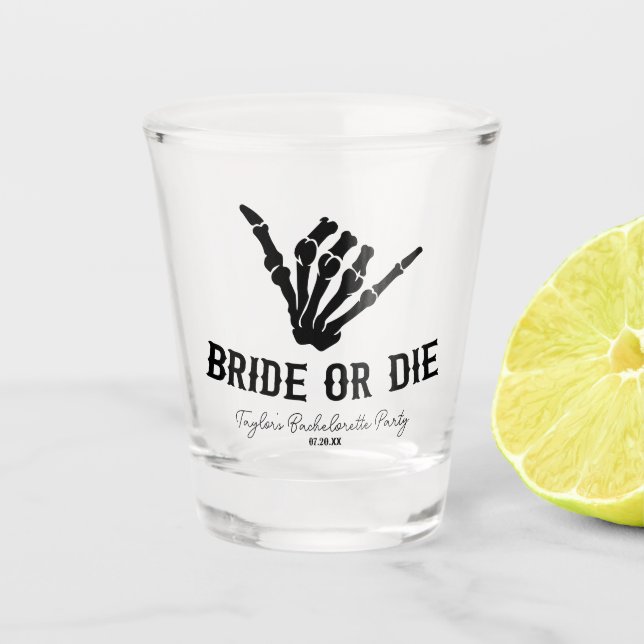 Vaso De Chupito Novia o muerte Rockstar Skeleton (Anverso)