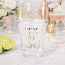 Vaso De Chupito Novia por venir lazo marfil perlas elegante Desped