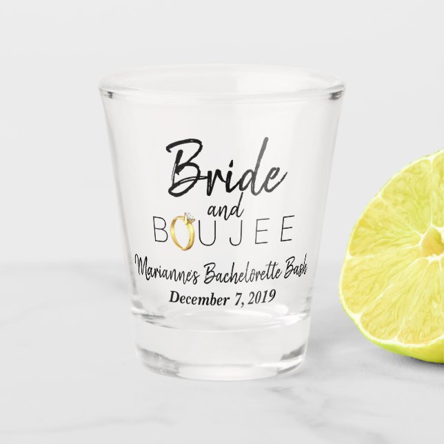 Vaso De Chupito Novia y Boujee Bachelorette party/Bridal Shower (Anverso)