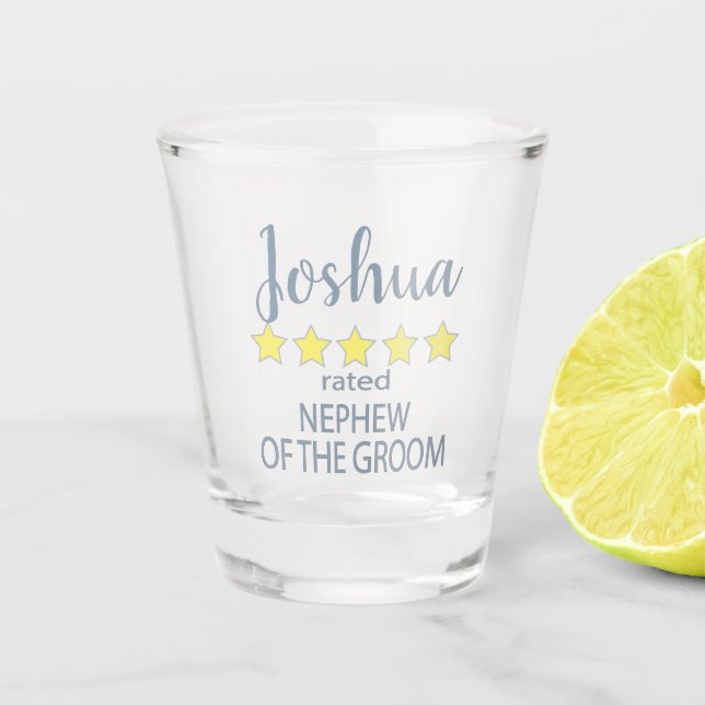 Vaso De Chupito Novia y Cortejo 5 Estrellas Sobrino del Novio (Anverso)