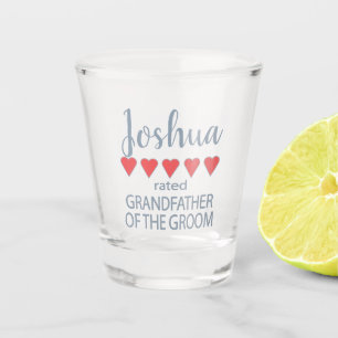 Vaso De Chupito Novia y Cortejo Nupcial 5 Corazón Abuelo del Novio