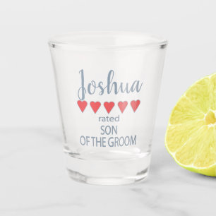 Vaso De Chupito Novia y Cortejo Nupcial 5 Corazón Hijo del Novio