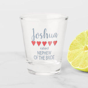 Vaso De Chupito Novia y Cortejo Nupcial 5 Corazón Sobrino de la No