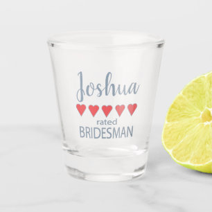Vaso De Chupito Novia y Cortejo Nupcial 5 Corazones Bridesman