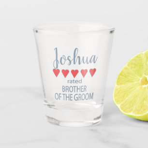 Vaso De Chupito Novia y Cortejo Nupcial 5 Hermano del Novio Corazó
