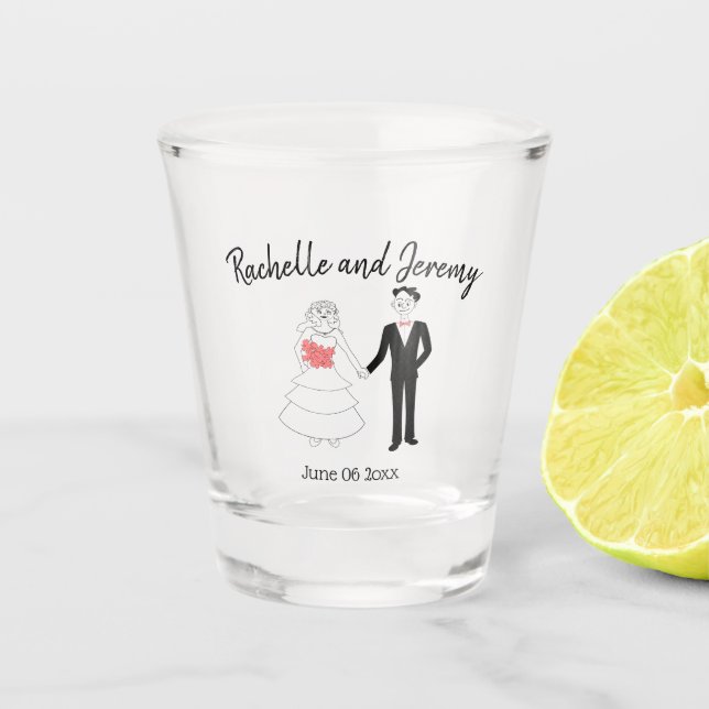 Vaso De Chupito Novia y Groom (Anverso)