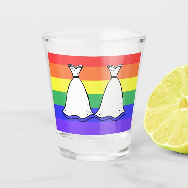Vaso De Chupito Novia y novia (Anverso)