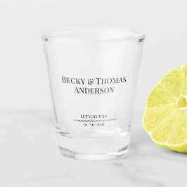 Vaso De Chupito Novia y Novio Minimalista Elegante Boda Nombre